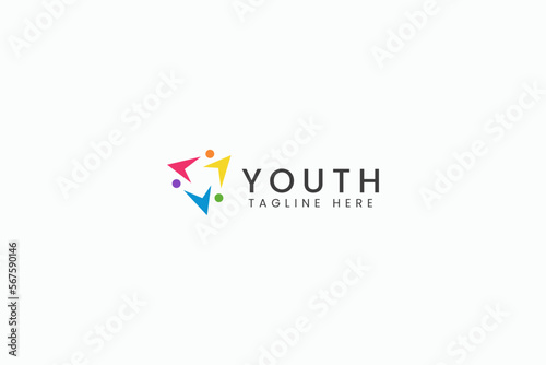 Logo Youth Group Organization Society and Community Colorful Concept