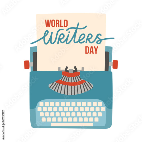 World Writers Day. March 3. Holiday concept. Template for background, banner, card, poster with text inscription.