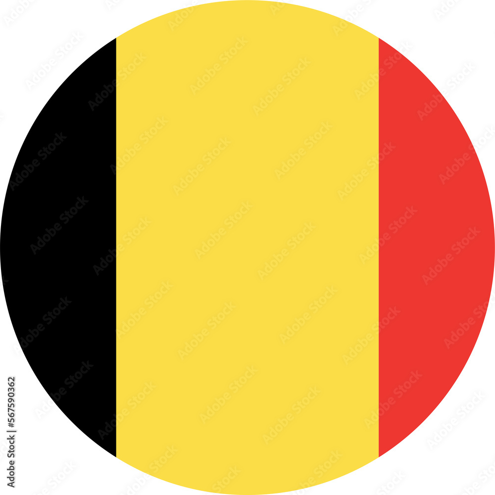 Fototapeta premium Belgium flag round shape 2023020207