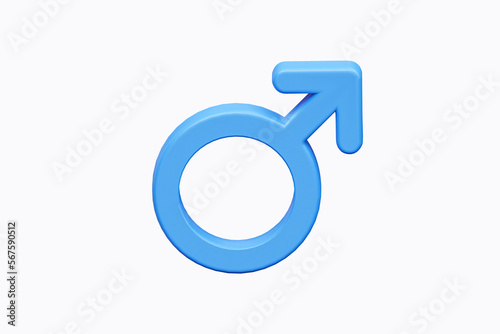 3d Male Gender Symbol Sign, Valentine 3d Illustrationn