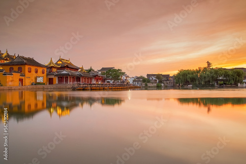 Ancient buildings and tourist attractions in Jiangnan Ancient Town, Suzhou, Jiangsu Province, China