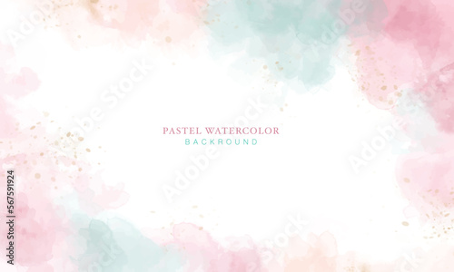 Abstract pastel unicorn of stain splash watercolor background