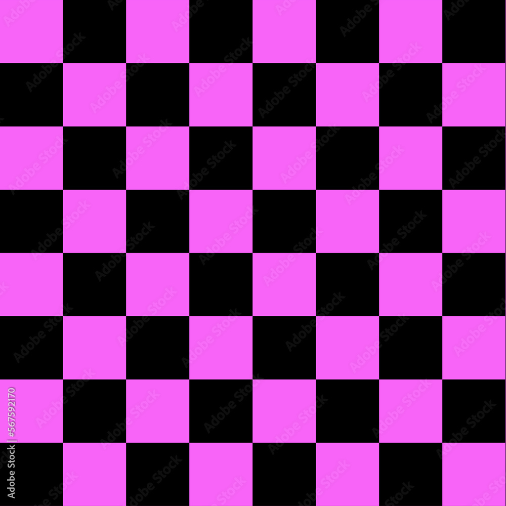 Color purple and black squares in a checkerboard pattern. Abstract background.Checkerboard, chessboard, semless pattern.