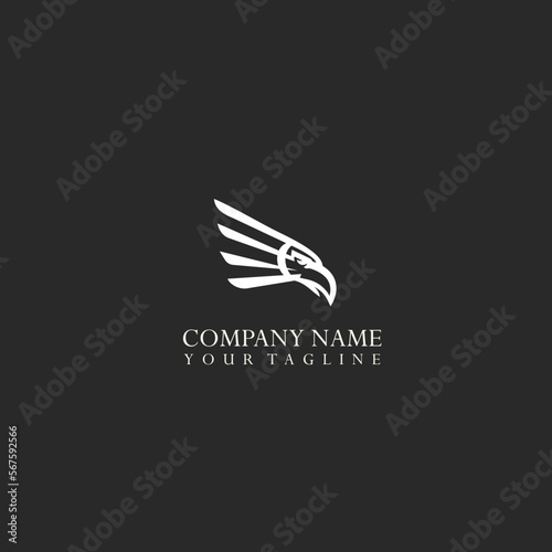 Fast shuttlecock with eagle logo illustration. Best for badminton theme.