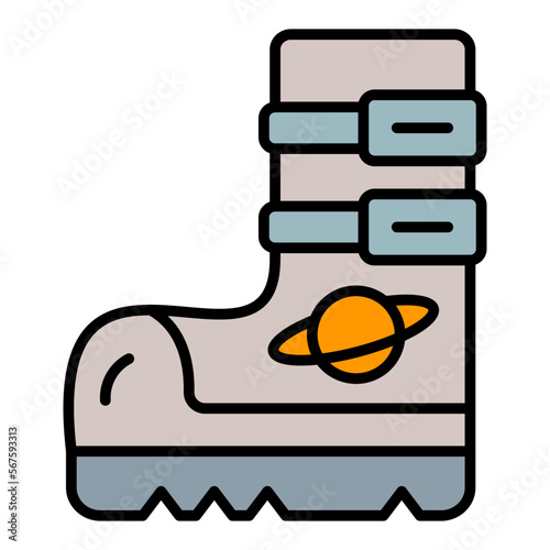 Space Boots Filled Line Icon