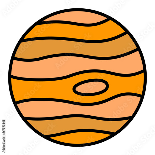 Jupiter Filled Line Icon