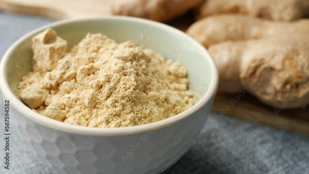 Close up of Gingers powder in a container Close up of Gingers powder in a container
