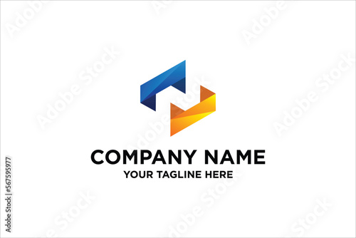 Creative Letter N Logo Design Icon Template White Background