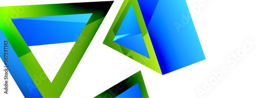 Wallpaper Mural Triangle abstract background. 3d vector basic shape technology or business concept composition. Trendy techno business template for wallpaper, banner, background or landing Torontodigital.ca