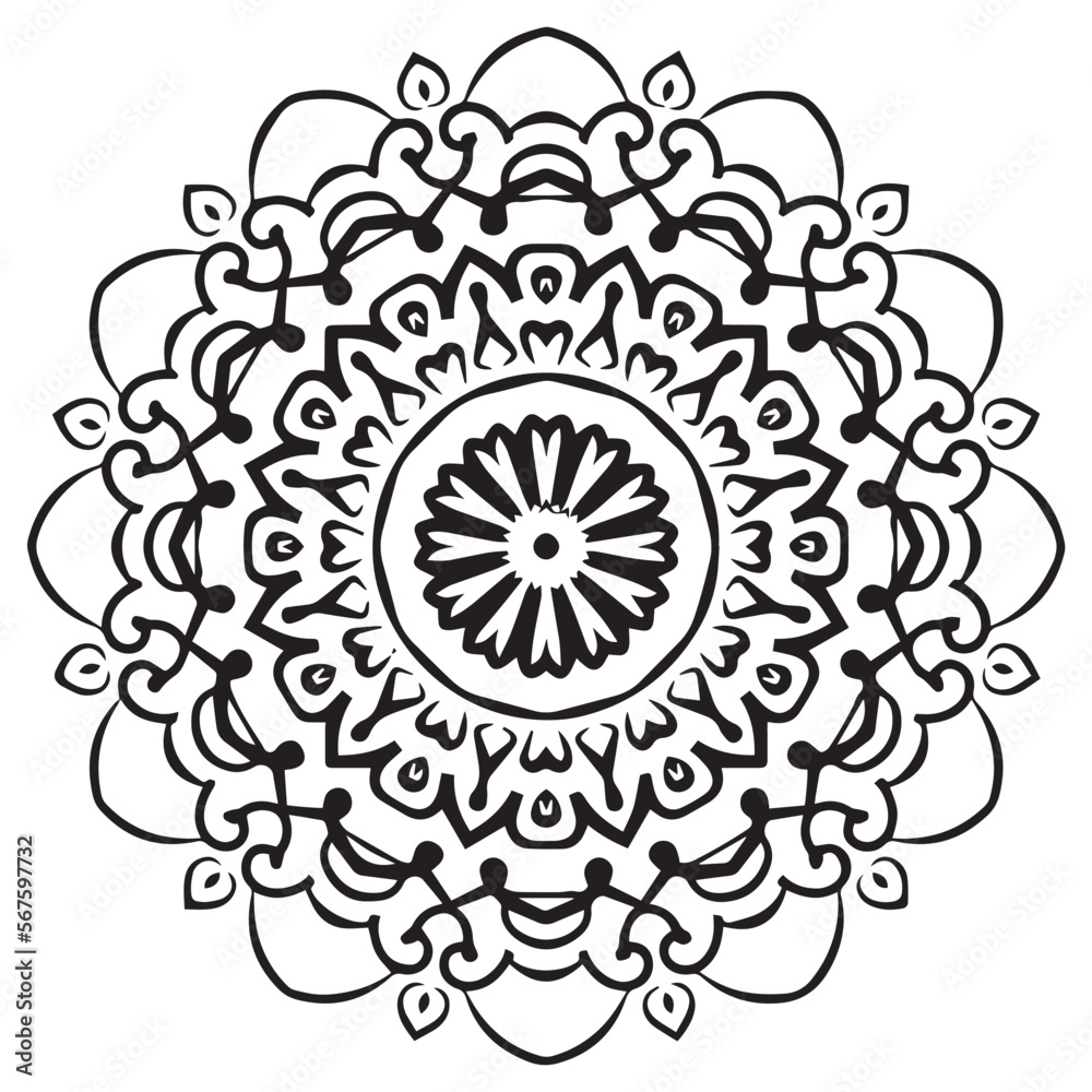 Mandala. Ethnic decorative element. Hand drawn backdrop. Islam, Arabic, Indian, ottoman motifs. Boho style. Vector for coloring page for adults Mandala. Ethnic decorative element. Hand drawn backdrop. Islam, Arabic, Indian, ottoman motifs. Boho style. Vector for coloring page for adults