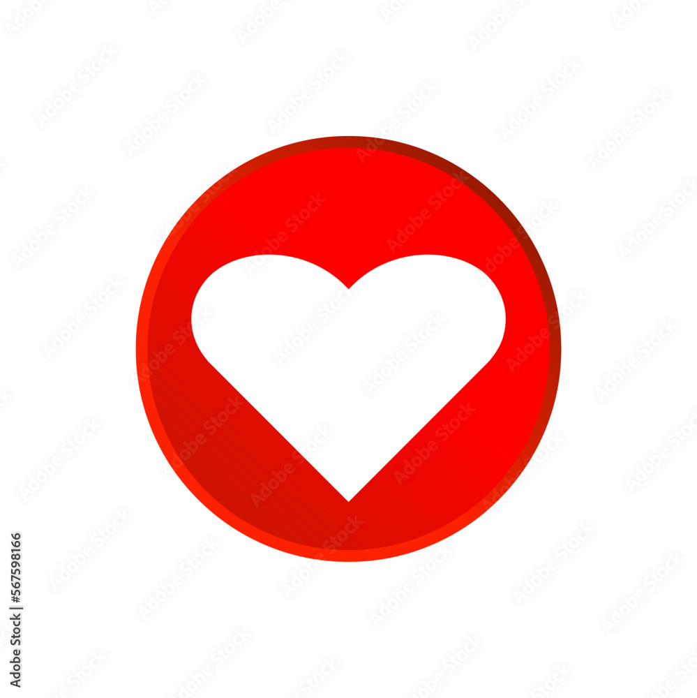White Heart on red round icon White Heart on red round icon
