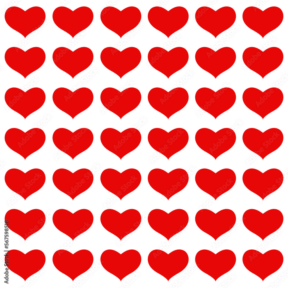 Red hearts on white background texture Red hearts on white background texture