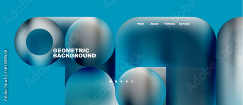 Abstract circles and round shapes landing page background. Vector Illustration For Wallpaper, Banner, Background, Card, Book Illustration, landing page. Pattern design concept