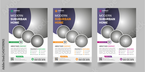 Creative and modern real estate business flyer template design