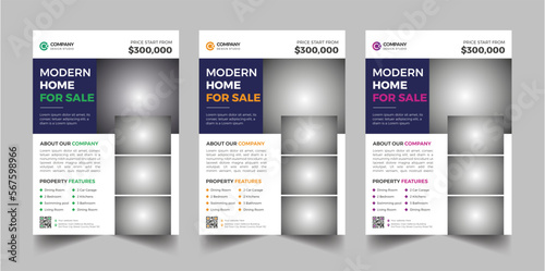 Creative and modern real estate business flyer template design
