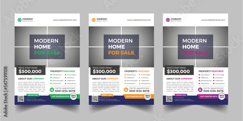 Creative and modern real estate business flyer template design