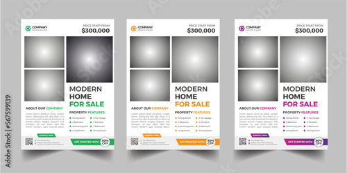 Creative and modern real estate business flyer template design