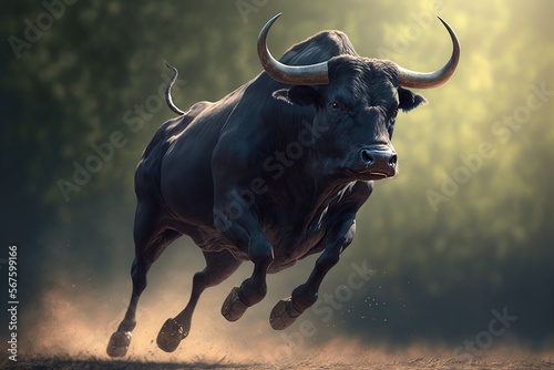 Bull run fast. Generative AI. © Bargais