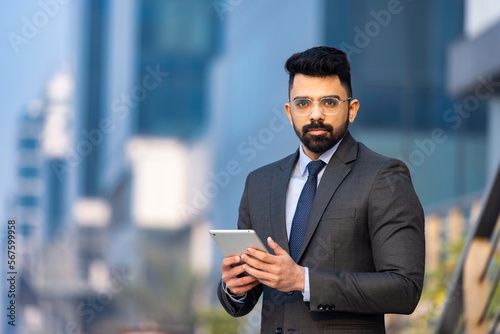 Young businessman with digital tablet