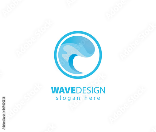 Wave logo design sign icon 