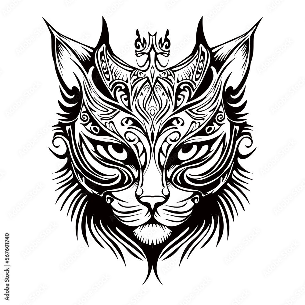 Cat Silhouette Outline Drawing