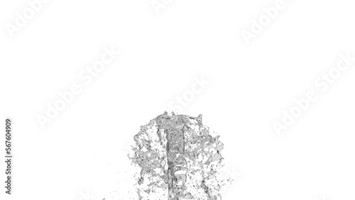 Splash squirting water background 3D Render illustration