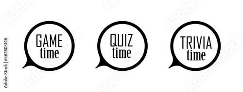 game time, quiz time, trivia time sign
