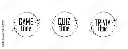 game time, quiz time, trivia time sign