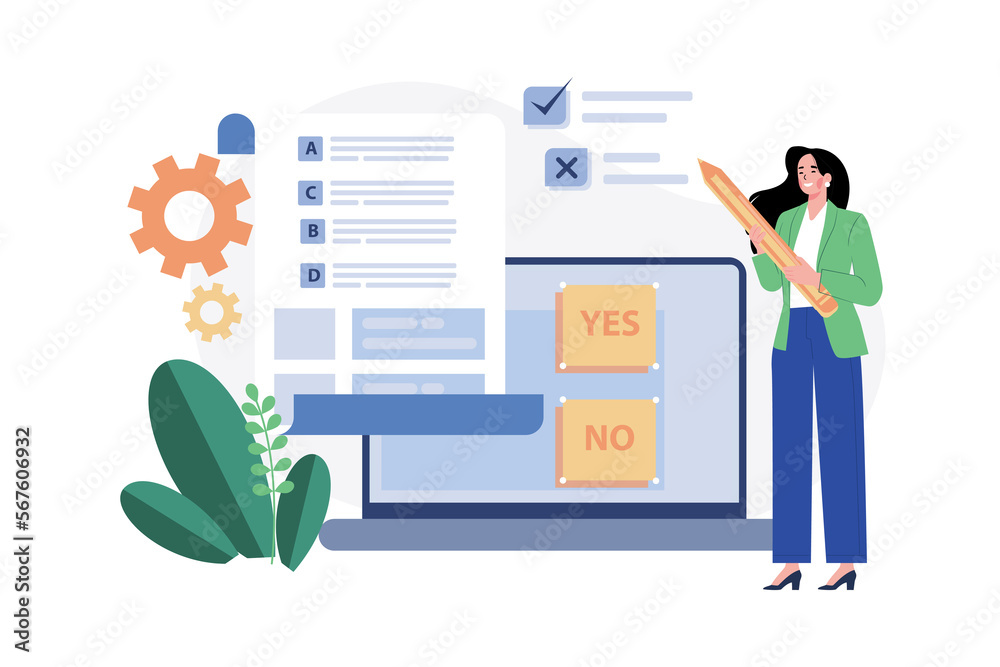 © freeslab - Woman filling survey form online survey concept feedback service © freeslab - Woman filling survey form online survey concept feedback service