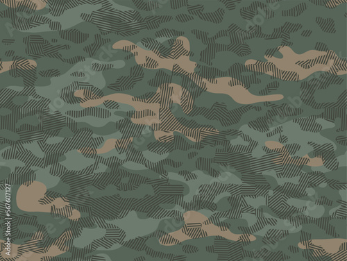 Camouflage seamless pattern with abstract dynamic dazzle texture
