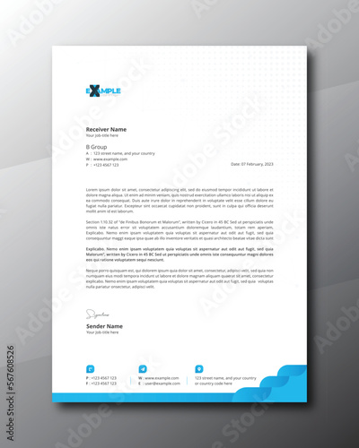 Business Letterhead Clean Template Design (ID: 567608526)