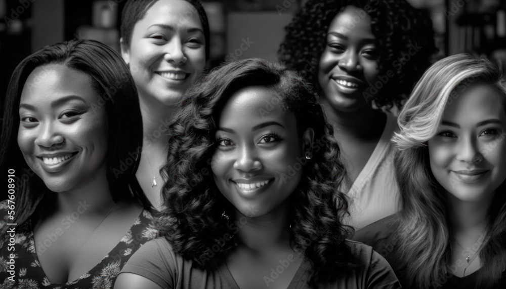 Obraz premium Hairdressers Multiracial Women (generative AI)