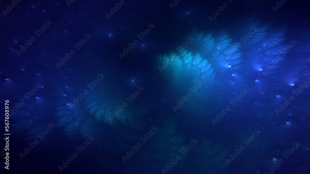 3D rendering abstract blue fractal light background 3D rendering abstract blue fractal light background
