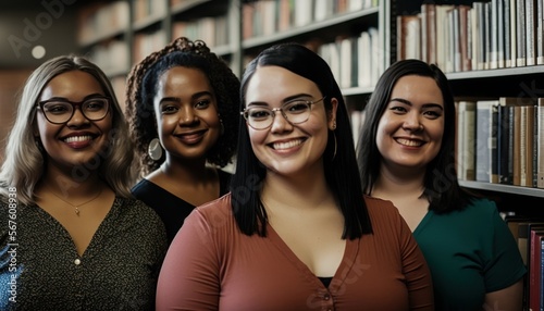 Librarians Multiracial Women (generative AI)
