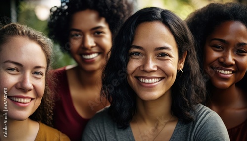 Empowering Women in Workplace Inclusivity: Celebrating International Women's Day with Diversity Equity Inclusion (DEI) in Government and Education with Multiracial Female Social Workers (Generative AI photo