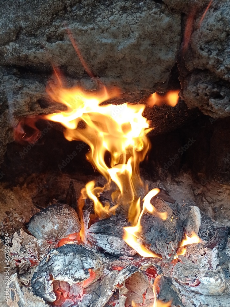 fire in the fireplace fire in the fireplace