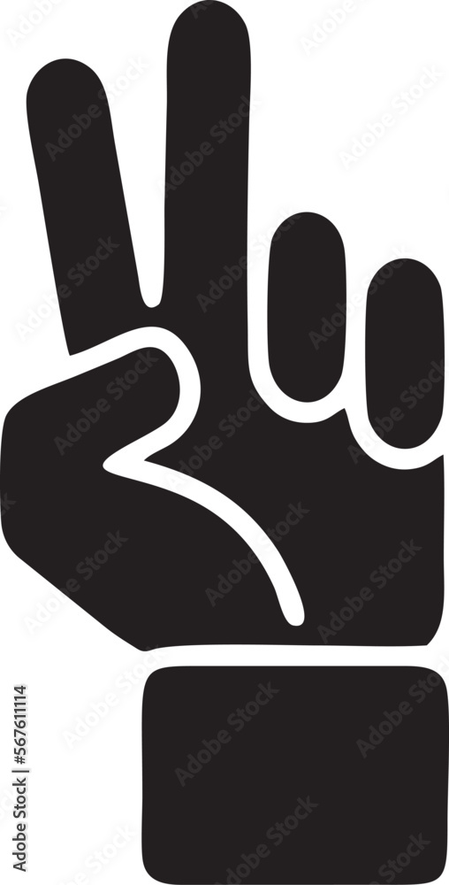 Hand icon symbol in black vector image , illustration of the human finger Hand icon symbol in black vector image , illustration of the human finger