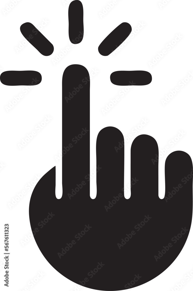 Hand icon symbol in black vector image , illustration of the human finger Hand icon symbol in black vector image , illustration of the human finger