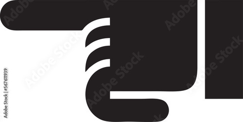 Hand icon symbol in black vector image , illustration of the human finger