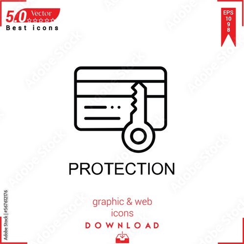PROTECTION icon vector on white background. Simple, isolated, flat icons, icons, apps, logos, website design or mobile apps for business marketing management,
UI UX design Editable stroke.EPS10 