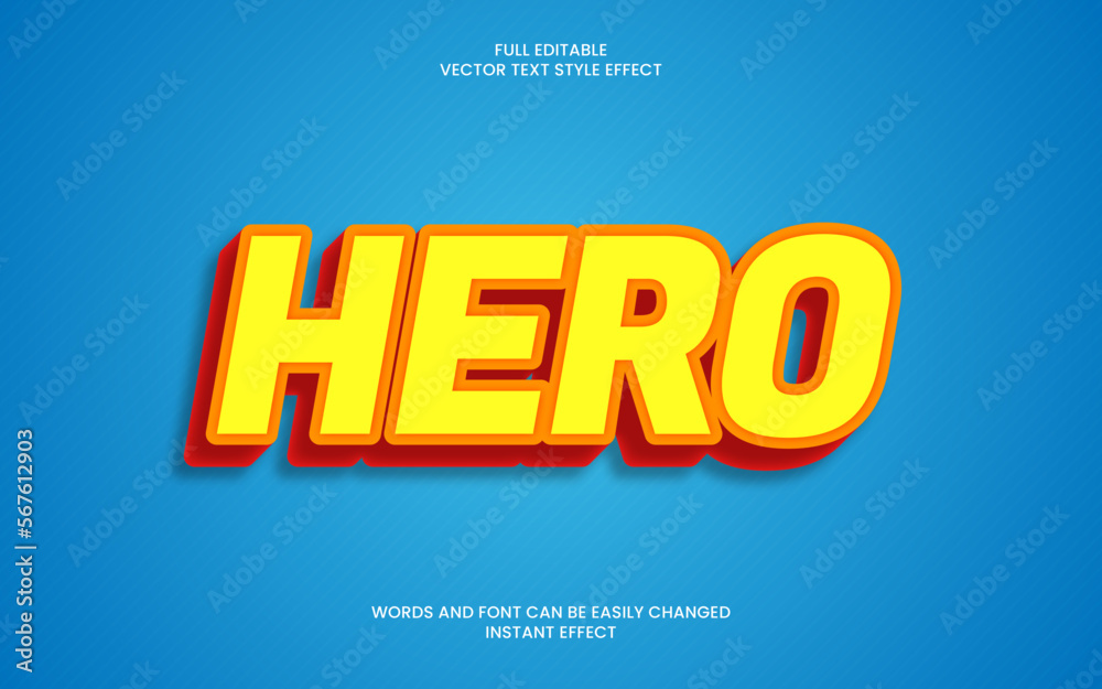 hero text effect