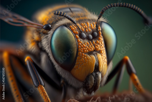 Vibrant Insect Heads: A Macro Illustration. Ai generated © twindesigner