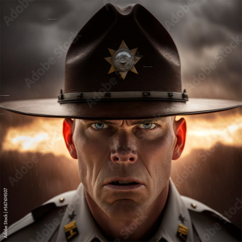 A Very Angry State Trooper: An Unyielding Force. photo