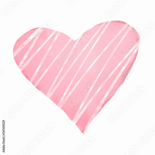 pink love illustration in watercolor style