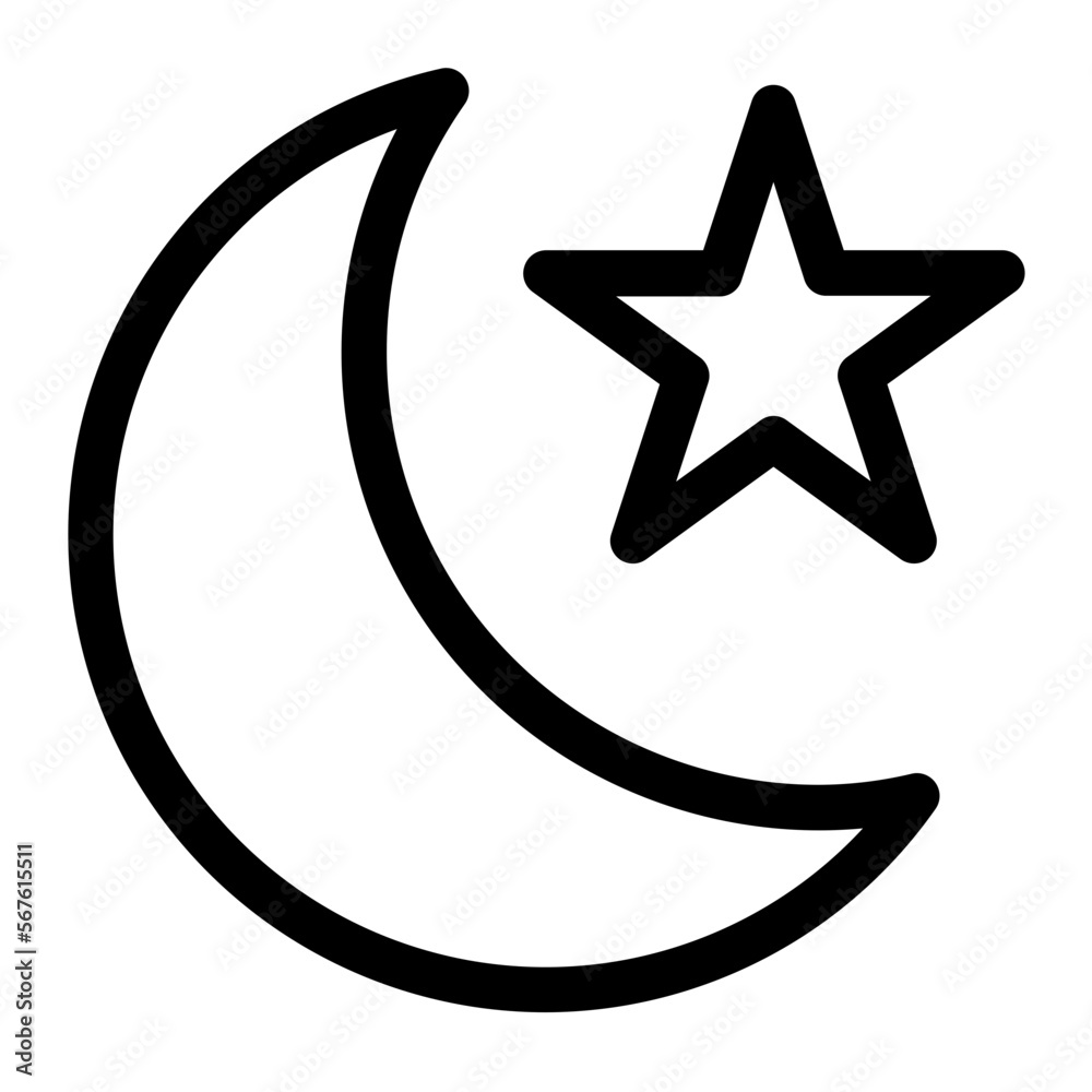 Obraz premium Night Mode line icon