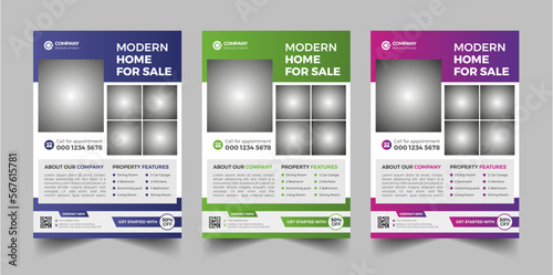Creative and modern real estate business flyer template design