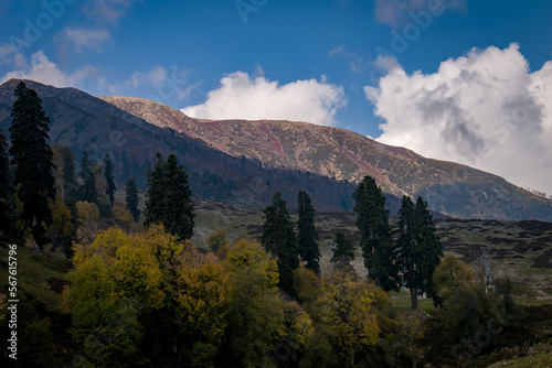 mountains and clouds