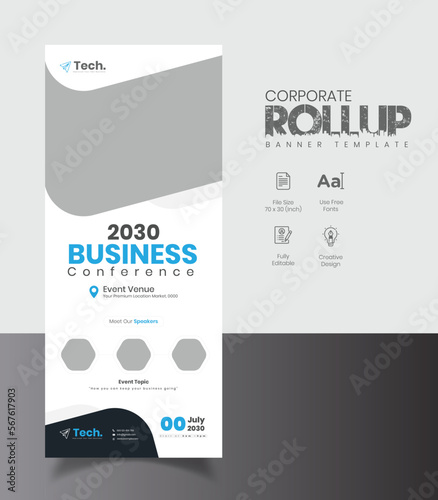 Business Conference Rollup Banner, dl Banner Design