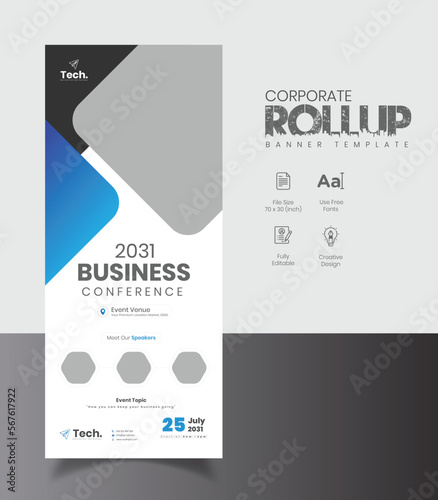 Business Conference Rollup Banner, dl Banner Design
