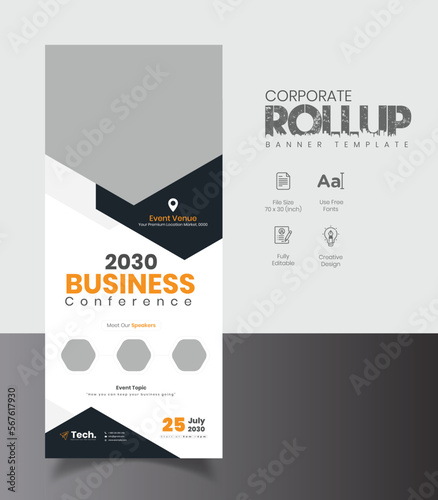 Business Conference Rollup Banner, dl Banner Design